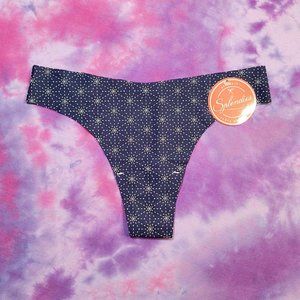 NWT Splendies No Show Navy Blue Thong: M